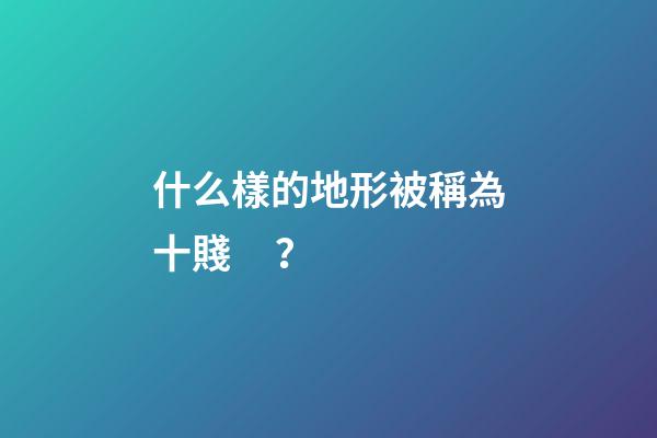什么樣的地形被稱為十賤？